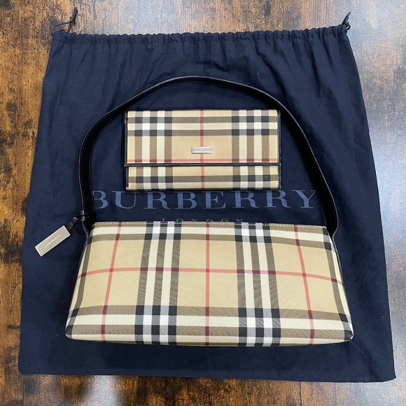 Vintage BURBERRY NOVA CHECK BAGUETTE BAG - Picture 1 of 9